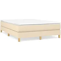 vidaXL Lit boxspring avec matelas Crème 140x190 cm Tissu