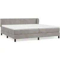 vidaXL Lit boxspring avec matelas gris clair 200x200 cm velours