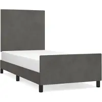 vidaXL Cadre de lit sans matelas gris foncé 90x200 cm velours