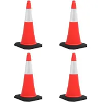 vidaXL Cônes de signalisation réfléchissants à base lourde 4 pcs 75 cm