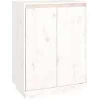vidaXL Armoire à chaussures Blanc 60x35x80 cm Bois de pin massif