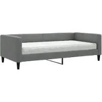 vidaXL Lit de jour avec matelas gris foncé 100x200 cm Tissu