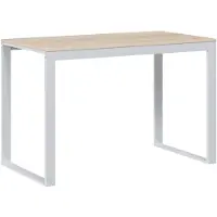 vidaXL Table d'ordinateur blanc et aspect chêne 110x60x73 cm Bois composite