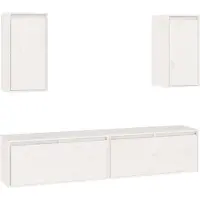 vidaXL Armoires TV 4 pcs. Blanc Pin massif