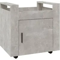 vidaXL Chariot de bureau Gris béton 60x45x60 cm Bois d'ingénierie
