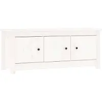 vidaXL Armoire à chaussures Blanc 110x38x45,5 cm Bois de pin massif
