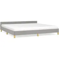 vidaXL Cadre de lit sans matelas gris clair 200x200 cm Tissu