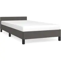 vidaXL Cadre de lit avec tête de lit sans matelas Gris 100x200 cm