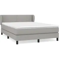 vidaXL Lit boxspring avec matelas gris clair 140x200 cm Tissu