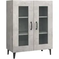 vidaXL Sideboard gris béton 69,5x34x90 cm Bois composite