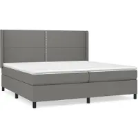 vidaXL Lit boxspring avec matelas gris foncé 200x200 cm Tissu