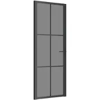 vidaXL Porte intérieure 76x201,5 cm noire verre ESG et aluminium