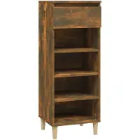 vidaXL Armoire à chaussures Chêne fumé 40x36x105 cm Bois d'ingénierie