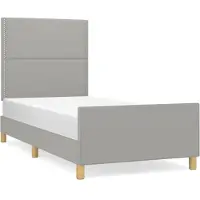 vidaXL Cadre de lit sans matelas gris clair 100x200 cm Tissu