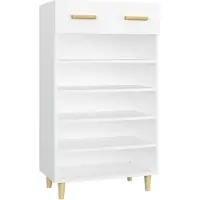 vidaXL Armoire à chaussures Blanc 60x35x105 cm Bois d'ingénierie