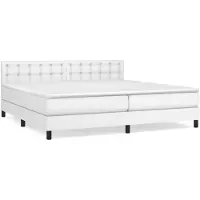 vidaXL Lit boxspring avec matelas blanc 200x200 cm similicuir