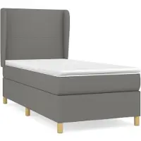 vidaXL Lit boxspring avec matelas gris foncé 80x200 cm Tissu