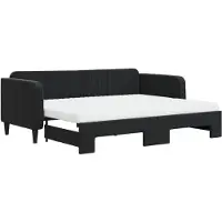 vidaXL Lit de jour extensible avec matelas noir 90x200 cm velours