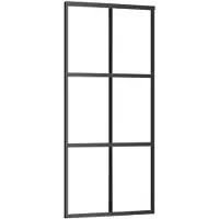 vidaXL Schiebetür 90x205 cm ESG -Glas und Aluminiumschwarz