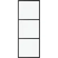 vidaXL Porte coulissante en 3 parties verre ESG et aluminium 76x205 cm noir