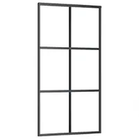 vidaXL Porte coulissante verre ESG et aluminium 102x205 cm noir