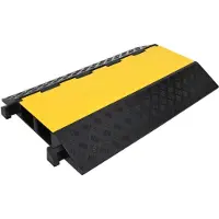 vidaXL Rampe de protection de câble avec 2 canaux 90 cm caoutchouc
