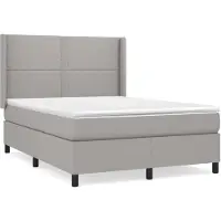 vidaXL Lit boxspring avec matelas gris clair 140x200 cm Tissu