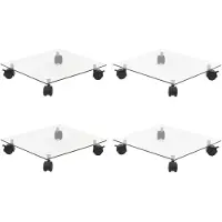 vidaXL Supports roulants à plantes 4 pcs 35x35 cm Carré Verre trempé