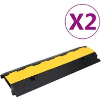 vidaXL Rampes de protection de câble 2 canaux 2 pcs 100 cm caoutchouc