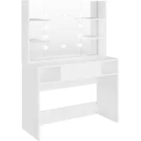 vidaXL Coiffeuse avec éclairage LED 100x40x135 cm MDF blanc