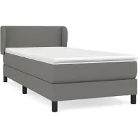 vidaXL Lit boxspring avec matelas gris foncé 90x200 cm Tissu