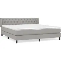 vidaXL Lit boxspring avec matelas gris clair 160x200 cm Tissu