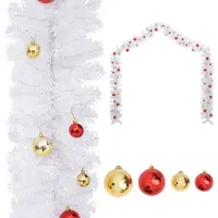 vidaXL Guirlande de Noël décorée avec boules Blanc 10 m