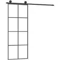 vidaXL Porte coulissante avec ferrure 76x205 cm Verre ESG & aluminium