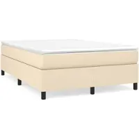 vidaXL Lit boxspring avec matelas Crème 140x190 cm Tissu