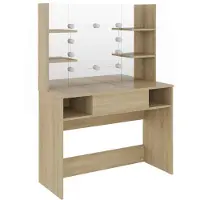 vidaXL Coiffeuse avec éclairage LED 100x40x135 cm MDF aspect chêne