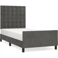 vidaXL Cadre de lit sans matelas gris foncé 80x200 cm velours