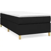 vidaXL Cadre de lit noir 90x200 cm tissu
