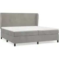 vidaXL Lit boxspring avec matelas gris clair 200x200 cm velours