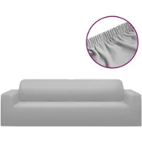 vidaXL Housse extensible de canapé 2 places Gris Jersey de polyester