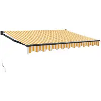 vidaXL Marquise rétractable jaune et blanc 3x2,5 m Tissu et aluminium