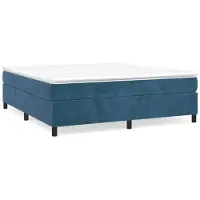 vidaXL Lit boxspring avec matelas bleu foncé 200x200 cm velours