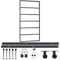 vidaXL Porte coulissante avec ferrure verre ESG & aluminium 102x205 cm
