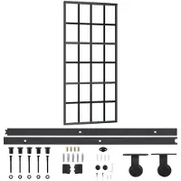vidaXL Porte coulissante avec ferrure verre ESG & aluminium 90x205 cm