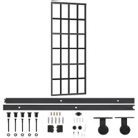 vidaXL Porte coulissante avec ferrure verre ESG & aluminium 76x205 cm