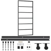 vidaXL Porte coulissante avec ferrure verre ESG & aluminium 90x205 cm