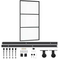vidaXL Porte coulissante avec ferrure verre ESG & aluminium 102x205 cm