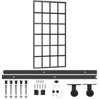 vidaXL Porte coulissante avec ferrure verre ESG & aluminium 102x205 cm