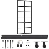 vidaXL Porte coulissante avec ferrure verre ESG & aluminium 90x205 cm