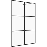 vidaXL Cabine de douche à l'italienne 140x195 cm ESG verre transparent et noir
